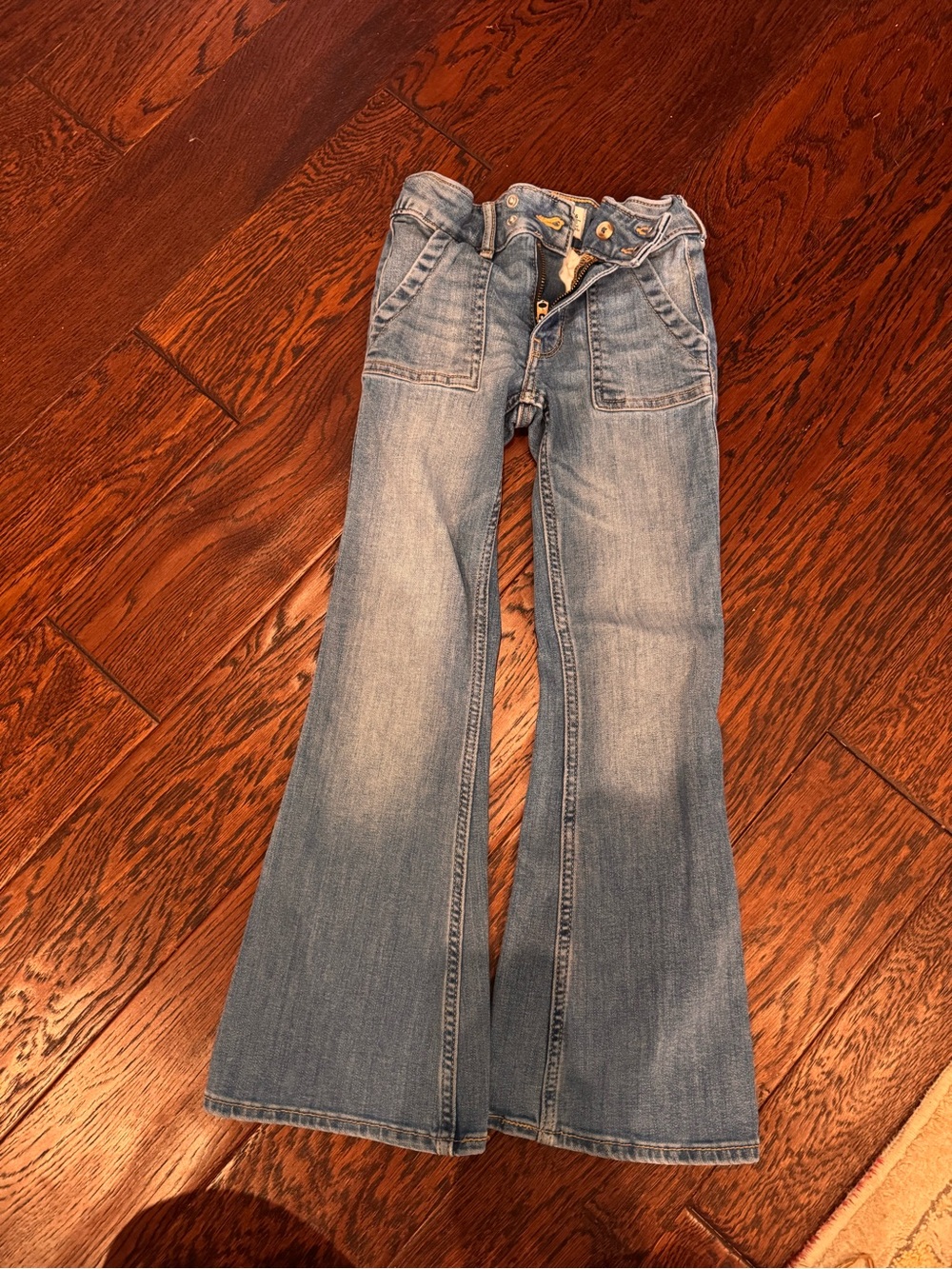 Abercrombie Kids high rise flare Jeans Blue Girls 5/6 LONG